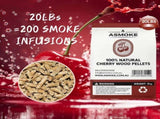 ASMOKE 100% Natural Cherry Wood BBQ Smoker Pellets V642-20-LBS-9-5-KG-OF-100-PURE-CHERRY-PELLETS