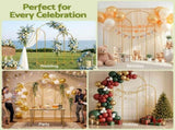 Wedding Arch Backdrop Stand Set of 3 Gold Metal Wedding Arched Frame, Easy to Assemble, Stable WESD-ARCH-3PC-GD