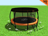 Kahuna Trampoline 10 ft with Roof - Orange TRA-KAH-10-OR-RF
