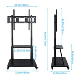 32" -100" Heavy Duty Floor TV Stand TV Cart Trolley Height Adjustable Mount Bracket V767-U-990A