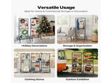 3 Packs Grid Wall Panels, 600 x 1640mm Wire Grid Panels Display Rack, Movable Art Display Shelf with V952-LSWGQ6070INC9Q86I001V0