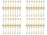 80PCS Dessert Spoon and Fork Set Cake Fork Coffee Spoon Fruit Fork Stainless Steel -Gold V1370-AZ4-10303