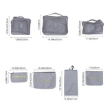 7Pcs Suitcase Organizer Bags Set in Grey with Smooth Zipper for Travel V1366-AZ2-W-19186