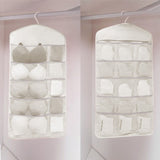 SOGA 2X White Double Sided Hanging Storage Bag Underwear Bra Socks Mesh Pocket Hanger Home Organiser SBOX26WHTX2