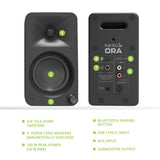 Kanto ORA 100W Powered Reference Desktop Computer Speakers with Bluetooth 5.0 Black V398-KO-ORA-1