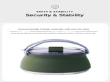 Blue 1L Portable Collapsible Camping Kettle - Food-Grade Silicone Body with 304 Stainless Steel V888-ELOSUNG45201