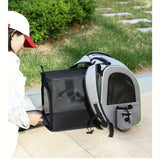 Expandable Cat Backpack, Mesh Breathable, for Small Dogs & Puppies, Travel Hiking Camping Pet V1232-KZB-CW-003