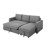 Murry 2 Seater Sofa Bed With Pull Out Storage Corner Lounge Set In Grey With Chaise V43-SOF-MURR-GR