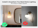 Battery Operated Wall Sconces Set of 2, Dimmable Wireless LED Lights, Remote, Gold V1263-JX-5783