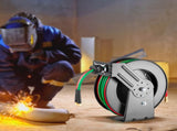 Retractable Welding Hose Reel, 1/4-Inch x 50FT Twin Oxygen Acetylene Rubber Hose Max 300PSI - T V952-HJRGJP50FTZDID1LEV0