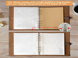 Photo Album 4x6 200 Photos, Genuine Leather Photo Albums with Writing Space with 30 Writing Paper, V1258-DP02-C-1196