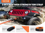 Heavy Duty Tow Strap Recovery Kit 85.1 mm x 9.1 m Tree Saver Winch Strap, Triple V952-DZDL3IN30FTJG2LACV0