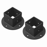 2Pcs 2X2 Square Fence Pole Flange Base Pergola Post Brackets Kit,Heavy Duty Wall Mount Anchor V1366-AZ2-W-16167