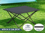 Weisshorn 3pc Camping Table Chair Set Outdoor Folding Aluminium Portable Picnic ALU-FOLD-BGX2-ALUM-40