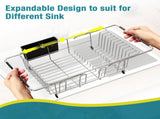 Dish Drying in Sink Expandable Stainless Steel Dish Drainers for Kitchen Counter Dish Dryer V1369-AZ3-W-11243