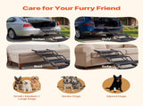 Dog Stairs for Car, 4 Steps Extra Wide Foldable Dog Ramp for Large Dogs with Non-Slip Surface, V952-KZDGLTEKJCDJEVRSN001V0