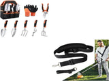Garden Tools Set, 8 Piece Gardening Tools Set with Non Slip Ergonomic Handle Trimmer Shoulder Strap V1258-DP02-C-940