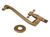 Antique Garden Faucet with Extended Spout Antifreezing Copper Wall Mount Single Cold Water Tap for V1294-YM0706-3112230063012