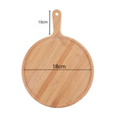 SOGA 2X 7 inch Blonde Round Premium Wooden Serving Tray Board Paddle with Handle Home Decor WODE502X2