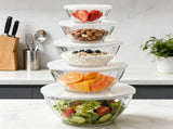 Mixing Bowls with Lids Set of 5, Borosilicate Baking Bowls for Cooking Meal Prep and Food Storage, V1369-AZ3-W-21579