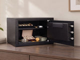 Levede Fireproof Safe Box with LED Light Alarm USB Steel for Home Use Black SAFE1008-AU