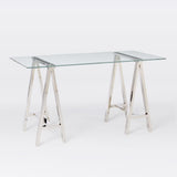 Stainless Steel & Glass Venus Office Desk Table V1041-DT-1154