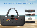 EVA Beach Tote Bag for Swimming, Pool & Travel Waterproof Washable Rubber Handbag with 2 Random V1107-CS-STDDBH