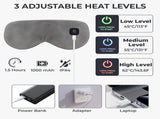 Heated eye mask with 3 adjustable temperature settings, wireless heating, and washable, for Home, V1189-LC-DG-00257