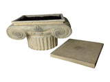 Elaborate Roman Pillar Planter / Stand w Lid 40cm V637-49487PLR