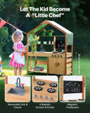 Wooden Mud Kitchen Outdoor Toy Play Kitchen Set for Kids Pretend Playset V952-NJCFTPK40INCI1U56V0