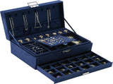 Velvet Jewelry Box with Lock - 3 Layers - Large Jewelry Organizer for Women - With Drawers & V1189-HB003WSRH00037