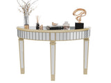 Heavy Duty Glossy Mirrored Makeup Vanity Table Semi-Circle Narrow Console Table V767-CJ-Z117