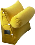 Adjustable Lumbar Support Cushion with Headrest for Office Chair, 45 x 45 x 20cm, Yellow V1188-MS-325-0651