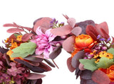 Artificial Wreath Vibrant Colors Retro Simulated Autumn Wreath with Flowers Leaves for Front Door V1294-YM0901-3115250068111