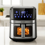 Devanti Air Fryer 6.5L LCD Fryers Clear Window AF-K-J-NA5ST-BK-SS