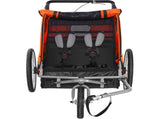 Bike Trailer for Toddlers, Kids, Double Seat, 45 kg Load, 2-In-1 Canopy Carrier Converts to V952-LYS2GHJG1220E5YTPV0
