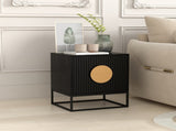 Sarantino Silvia Bedside Table with 2 Drawers - Black CBT-91S-6TZ-BLK