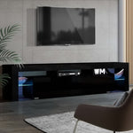 Artiss Entertainment Unit TV Cabinet LED 189cm Black Elo FURNI-L-TV189-BK-AB