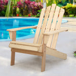 Gardeon Adirondack Outdoor Chairs Wooden Beach Chair Patio Furniture Garden Natural FF-BEACH-UF-CH-NW