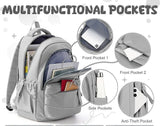 14-inch Waterproof Lightweight Laptop Backpack for School and University, Gray V1188-MS-325-0792