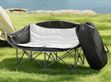 Weisshorn Camping Chair Double Folding Moon Chair Portable Seat 240KG CAMP-D-C-MOON-D-WHBK