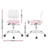 Artiss Ergonomic Office Chair Armless Study Chair Height Adjustable for Girls Boys Teens Pink OCHAIR-M-1006-PK