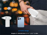 White Portable Turbo Handheld Blower Fan - 130000RPM High-Speed Mini Fan with 5000mAh Battery V888-ELOSUNG18242