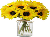 Sunflowers Artificial Flowers with Vase,Fake Flowers Bouquet for Sunflower Decor,Sunflower Kitchen V1188-CYX-LHJ-505