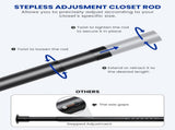 17-52"Closet Rods for Hanging, Stepless Adjustable Metal Closet Rod, 1.3 Inches Heavy Duty V1107-127-23483-GLD3