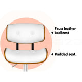 Artiss Bar Stools X3 Kitchen Counter Chair Gas Lift Swivel PU Cherry White BA-TW-8045-WHX3