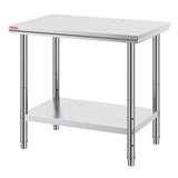 VEVOR 910x610mm Stainless Steel Kitchen Bench Commercial Work Food Prep Table V952-60X90X80CFGZT0001V0