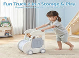 Keezi Toy Storage Organizer with 4 Storage Bins and Cabinet, Bookcase Toys Box, Toy Storage for KPS-TOY2T-4BIN-BG