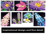 Flower Bouquet Building Set for Adults Women,Botanical Collection Unique Home Dcor or Office V1369-AZ3-W-22266