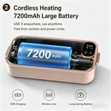 900ml Cordless Heating Lunch Box, 7200mAh Long Battery Life, Portable Meal Warmer V1232-DJRFH-CDK-002